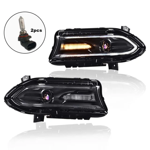 Projector Headlights w/ LED DRL Fit For 2015-2022 Dodge Charger Halogen Models