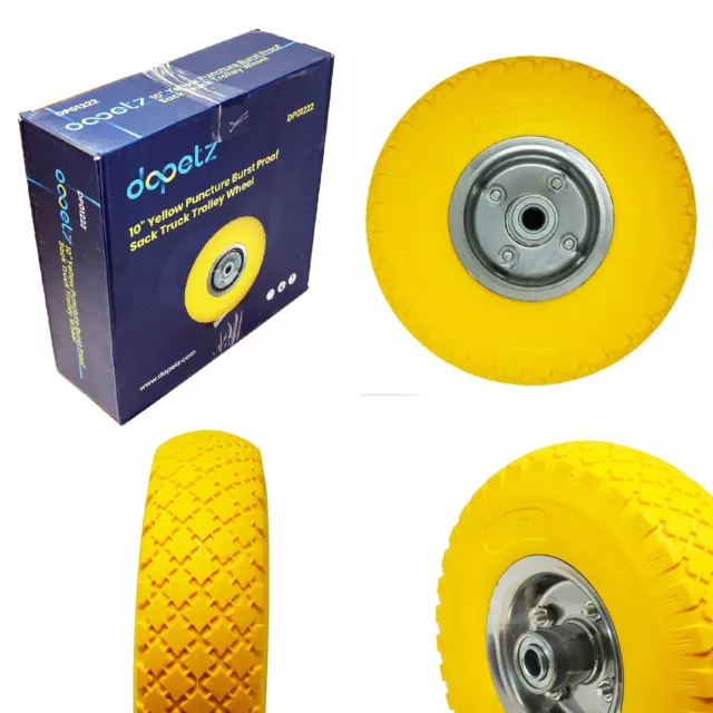 10" Heavy Duty Solid Rubber Tyre Wheel Replacement Puncture Proof Sack Truck