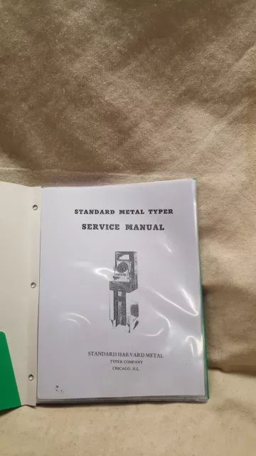 Standard Metal Typer Service Manual Tyler Company Chicago Ill 15 Pages {Reprint}