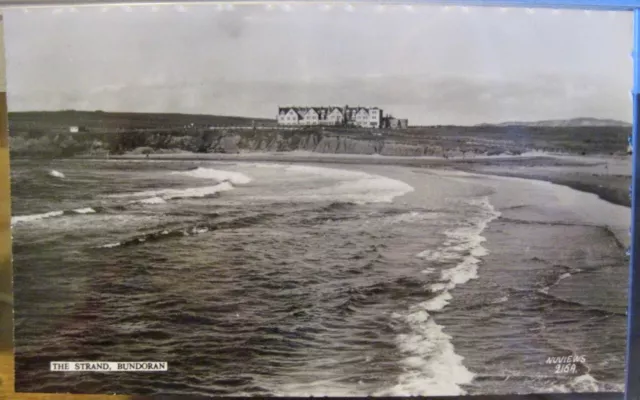 Irish RPPC Postcard BUNDORAN STRAND Hotel DONEGAL Ireland Nuviews Photo Deckled