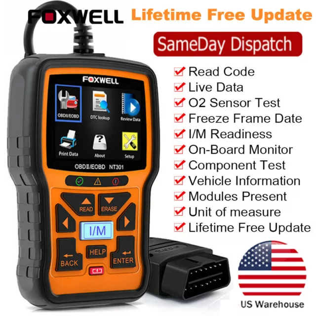 Foxwell NT301 Code Reader Check Engine Fault OBD2 Scanner Car Diagnostic Tool