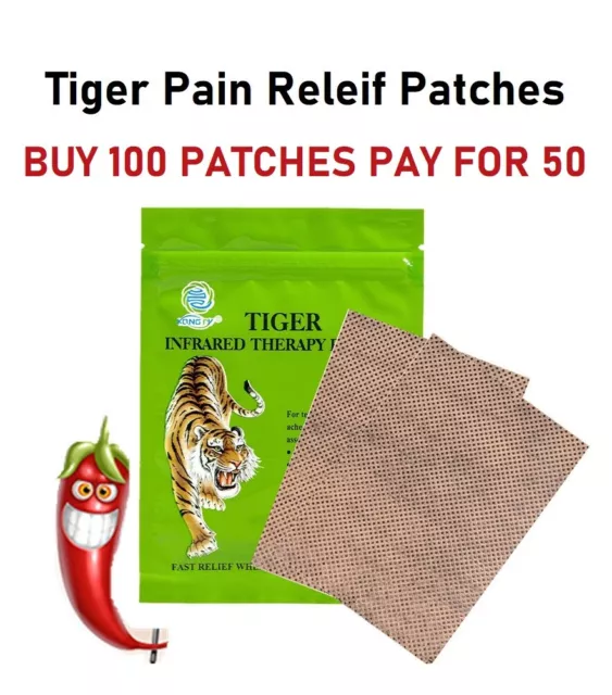 Pain Relief Tiger Patches Strong Relieving Patch Deep Heat Back Muscle Neck New