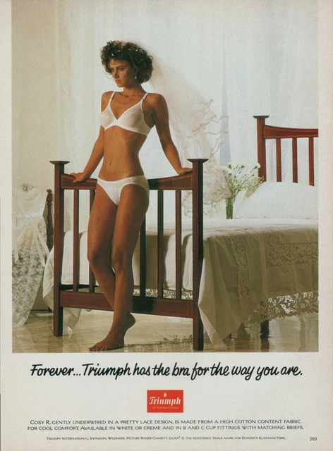 TRIUMPH LINGERIE MAGAZINE Print Ad Advert sexy Bra Hosiery Underwear 1980s  1984 $14.99