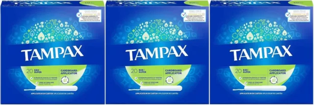 60 aplicador de cartón de protección/discreción Tampax Super Tampones