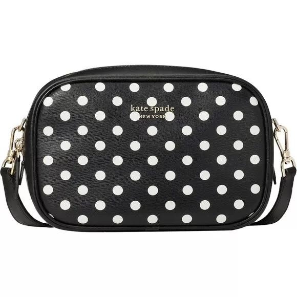 New With Tags Kate Spade New York Medium Infinite Lady Polka Dot PVC Camera Bag