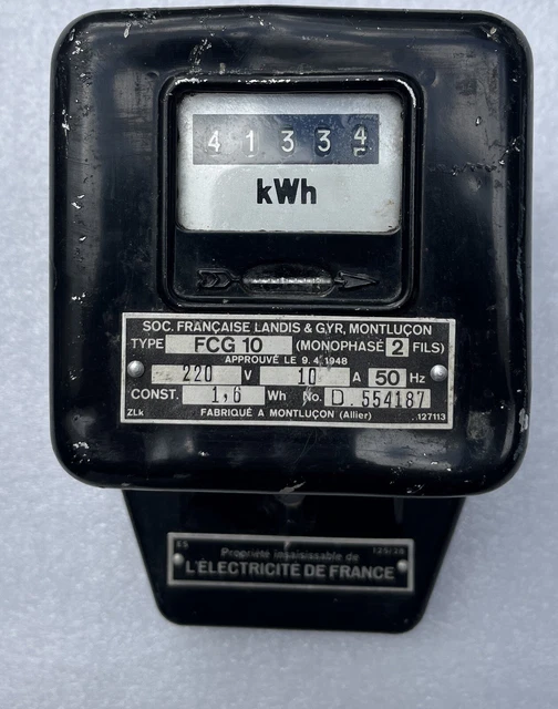 COMPTEUR ÉLECTRIQUE VINTAGE Landis Et Gyr EUR 25,00 PicClick FR