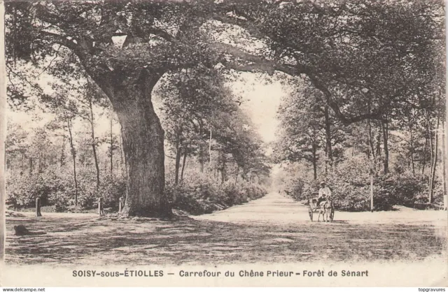 91 CPA Soisy sous Étiolles - Forêt de Sénart - Carrefour du Chêne Prieur