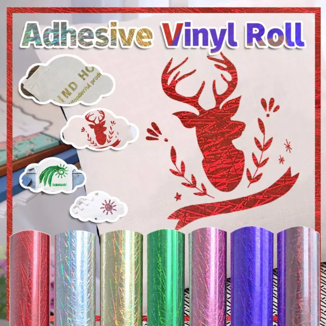 Holographic Self Adhesive Vinyl Roll For Cricut, Decal,DIY Stickers Heat Thermal