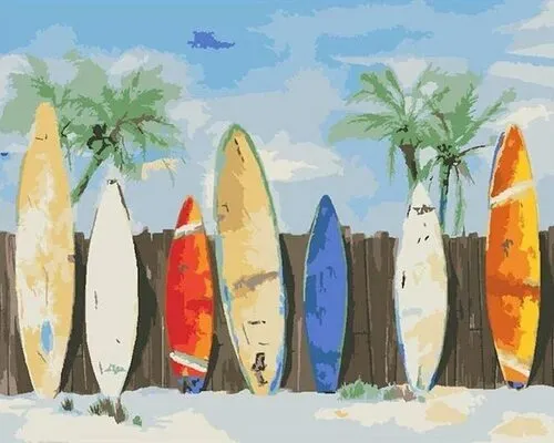 Paint By Numbers - Surfboards - 40x50 DIY painting kit - AU Stock
