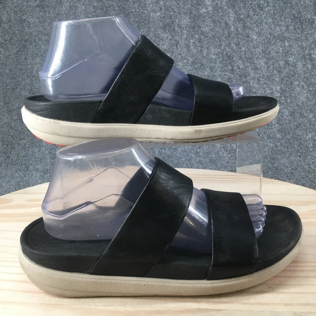 Fitflop Sandals Womens 9 Loosh Slide Strap Slip On Comfort 519-001 Black Leather