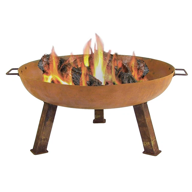 30 in Rustic Cast Iron Wood-Burning Fire Pit with Handles by Sunnydaze