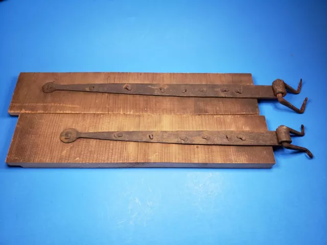 Strap Hinges Hand Forged Clinched Rose Head Nails Pintle Staples Antique