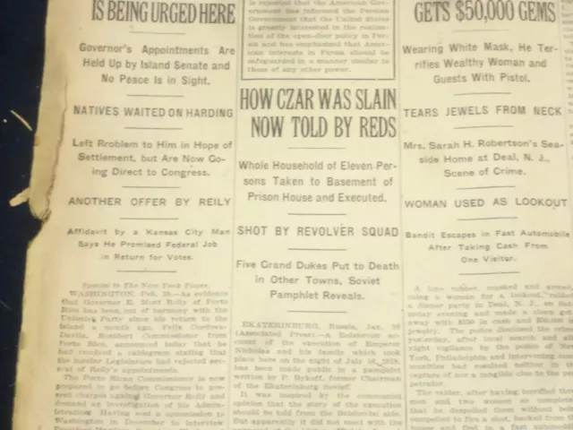 1922 February 20 New York Times - How Czar Was Slain Now Told - Nt 9024