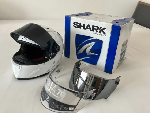 SHARK Integralhelm RACE-R PRO Carbon weiß Gr. S 55/56 + 3 Visiere + Lautsprecher