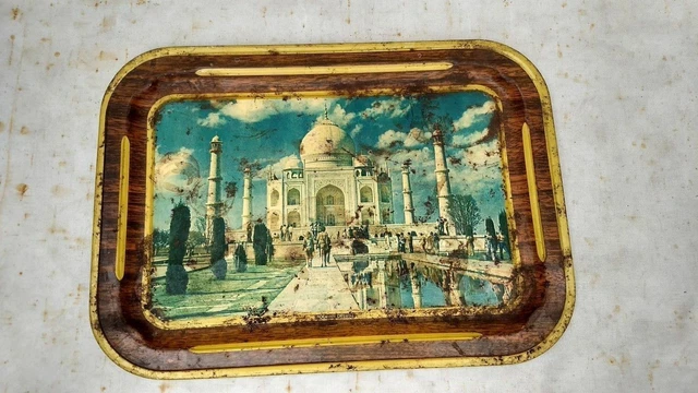 Art de la Table,Plateau de service en métal galvanisé industriel