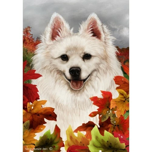 Fall House Flag - American Eskimo 13126