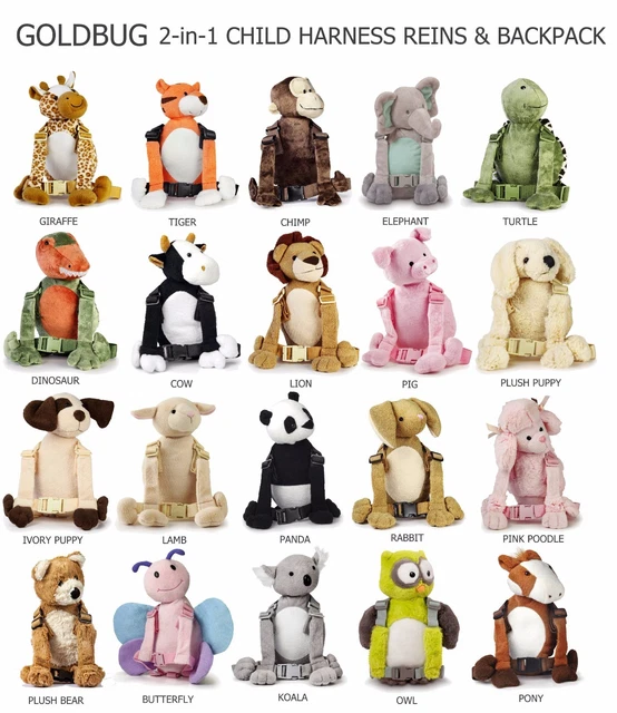 Goldbug Animal Child/Toddler 2 in 1 Harness Buddy Reins & Backpack *20 Designs*