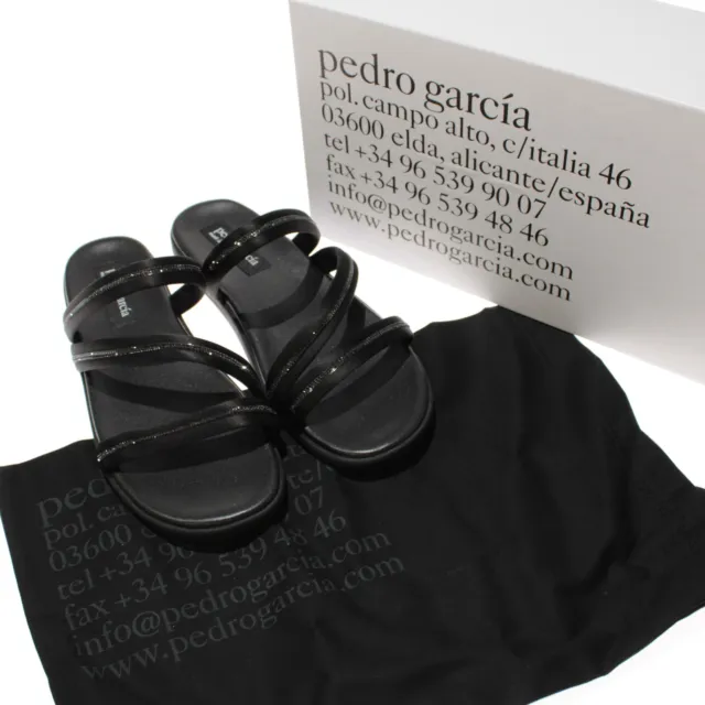 Pedro Garcia NWD Pilar Sandals w/ Swarovski Crystals Size 39.5 US 9.5 in Black