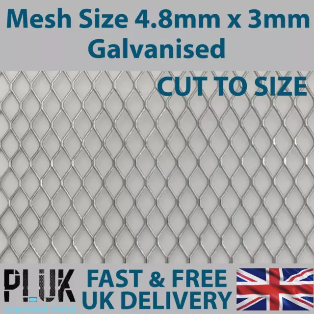 DIFFERENT SIZE Sheets of Expanded Galvanised Metal Mesh Size 4.8mm x 3mm