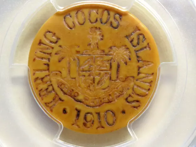 Cocos Keeling Islands. 1913 10 Cents.. aVF-VF..  PCGS VF 30
