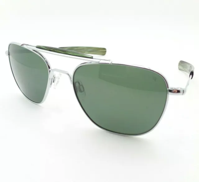 Randolph Aviator II Matte Chrome American Grey 55mm Sunglasses USA New AT008