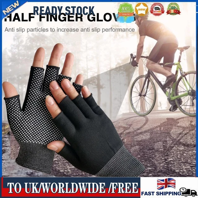 Fingerless Outdoor Bicycle Anti-skid Half Finger Fishing Gloves (Black)