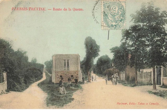 94 Le Plessis Trevise #21962 Route De La Queue Attelage Cheval Charrette A Foin