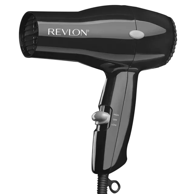 REVLON 1875W Lightweight Compact Travel Hair Dryer, Black