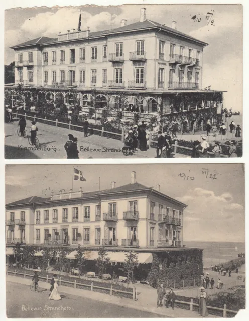 Denmark Copenhagen Klampenborg Bellevue Strand Hotel 1910 unit of 2 postcards