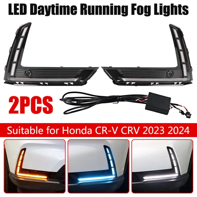 PAIR FOR HONDA CRV CRV 2023 2024 DRL LED Daytime Running Light Fog