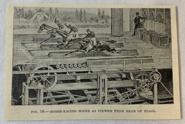 1895 Rivista Incisione ~ Theater Backstage - Cavallo da Corsa Scena
