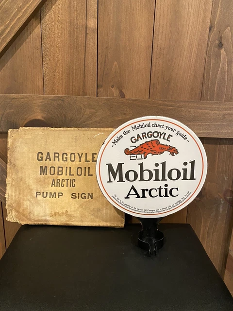 Gargoyle  Mobiloil Porcelain Arctic Paddle ￼Very Nice With Original Box Rare