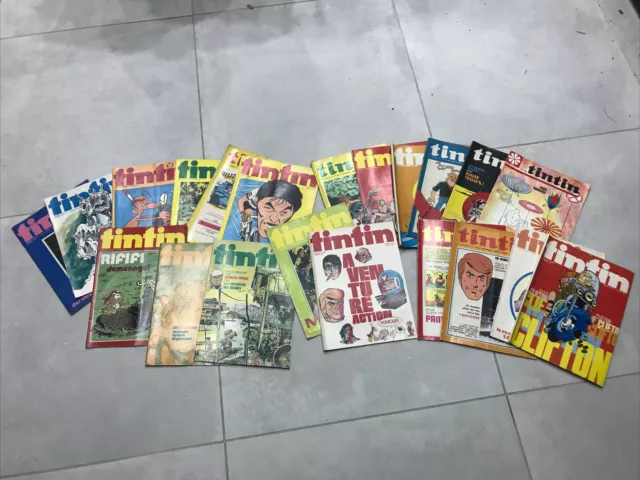 Lot de 21 revues Anciennes De Tintin