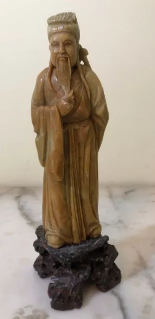 Rare Old Eastern Sage Samurai Sage Sage Sap Stone Statue Sculpture 21.8cm Rare Old Eastern Sage Samurai Sage Sage Sap Stone Statue Sculpture 21.8cm