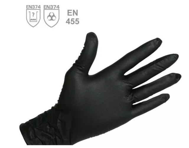 100 Nitril Einmalhandschuhe SCHWARZ puderfrei latexfrei Einweg Handschuhe S