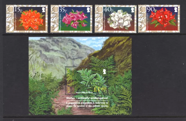 M22832 Ascension 2004 SG895/8+MS899 QEII: RHS plus mini sheet. UMM, Cat £12