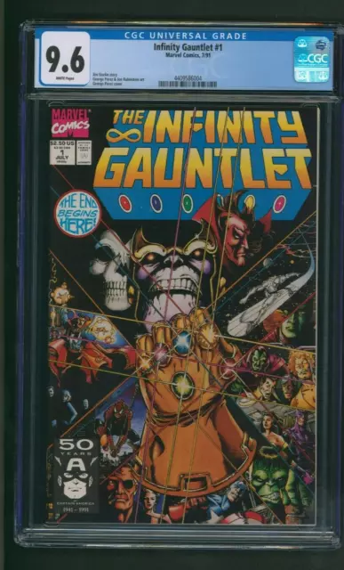 Infinity Gauntlet #1 CGC 9.6 White Pages Marvel Comics 1991 Thanos