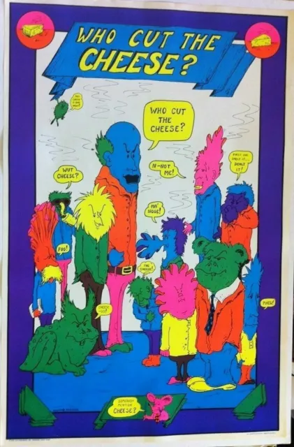 284022 Who Cut The Cheese? 1970s Black Light POSTER PLAKAT