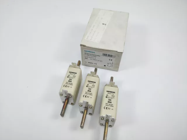 Siemens 3NA3114 Fusible 35A 500V Gl NH1 120kA 3 Scp