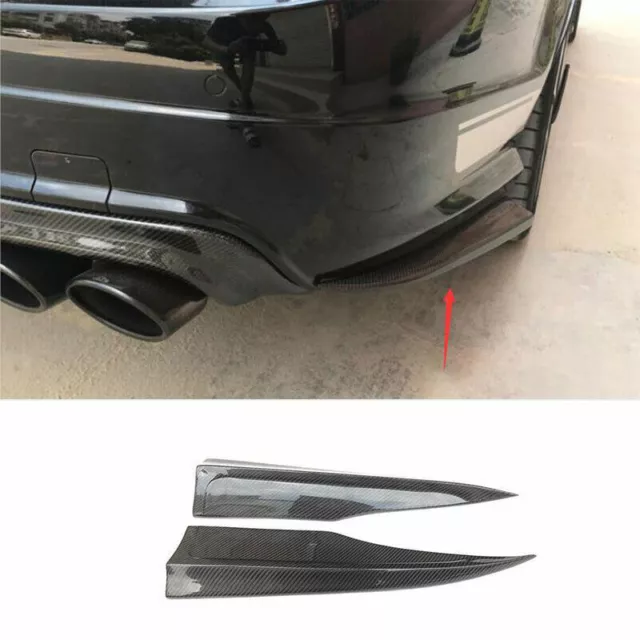 Carbon Fiber Rear Bumpers Lip Side Skirt Splitter 2X For Benz C63 W204 2011-2014
