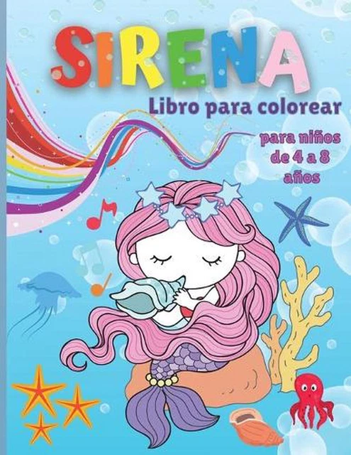 LIBRO PARA COLOREAR de sirenas para nios de 4 a 8 aos: Libro para ...