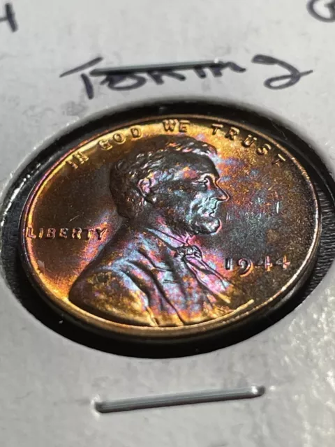 1944-P 1C RD Lincoln Wheat Cent Toned Gem, BU Mint State High Quality Coin LCC21