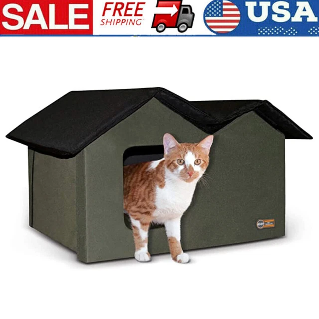 Cat Shelter Pet House Heated Outdoor Cats  Perfect Cozy Removable Cushion