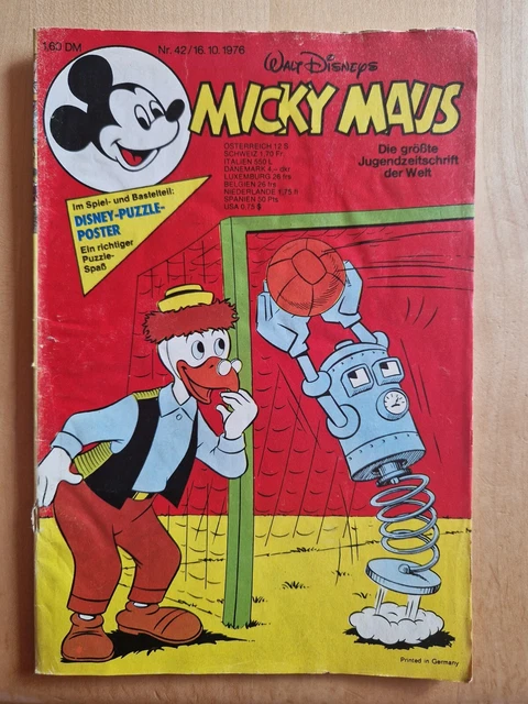 Micky Maus Heft 42 1976 aus Sammlung mit Bastel-Beilage 