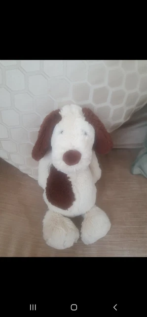 JELLYCAT BASHFUL MUTT Puppy Dog – Medium 12” Brown & Cream Soft