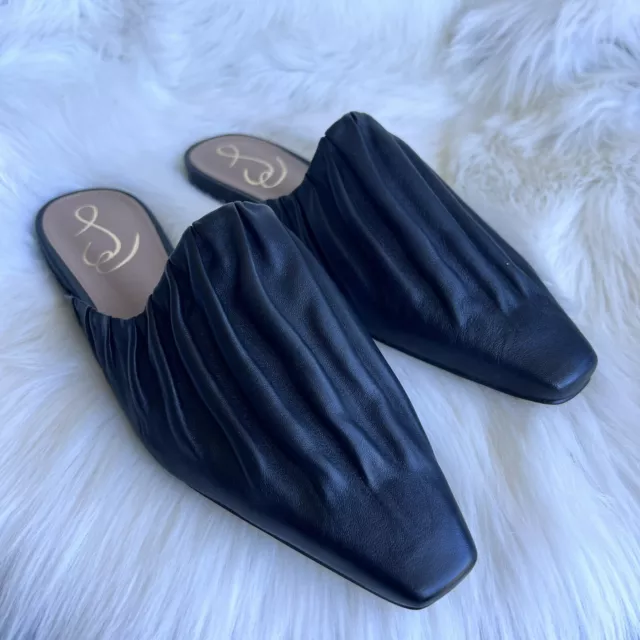 Sam Edelman Mules Cecilia Black Pointed Almond Toe Slip On Fashion Flats 7.5