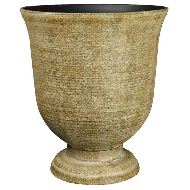 Classic Home And Garden 16 In. Striated Fossil Resin Greenwich Urn Planter