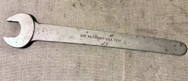 Vintage Large Fairmount Open End Wrench 1-1/8" No. 1936 - Made in USA