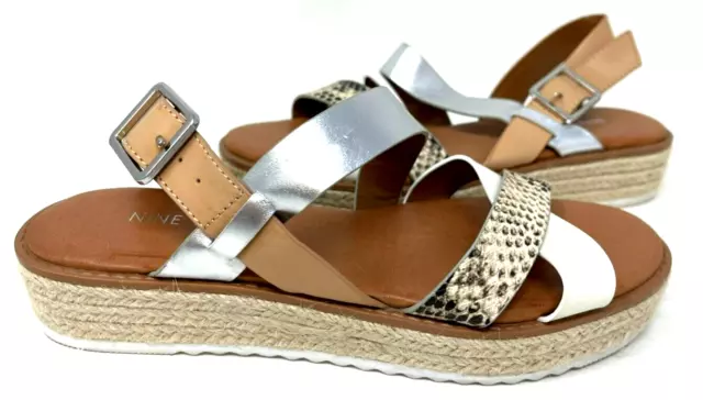 Nine West Women's Calico Espadrille Sandals Beige/Snake Size:6.5 172G