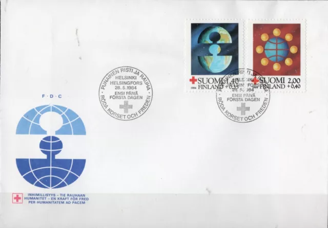 A5 Finland 1984, FDC - 28.5.84, Red Cross and Peace.